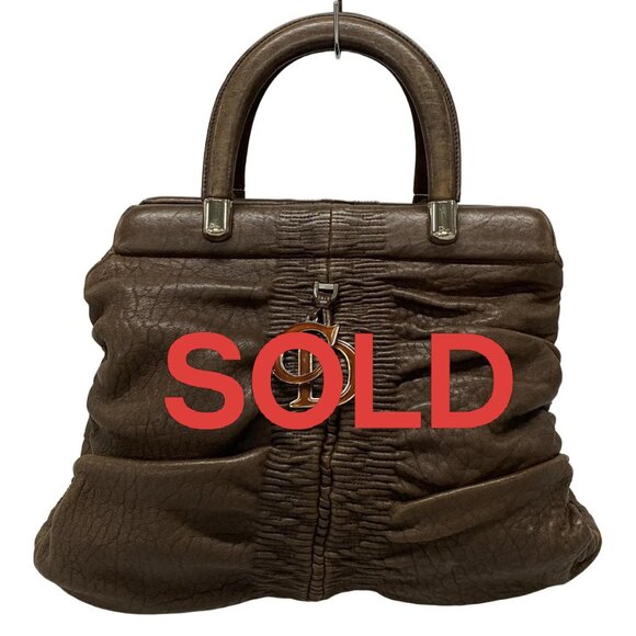 Dior Handbags - DIOR/ChristianDior Karenina Dark Brown Leather Handbag 600-052025